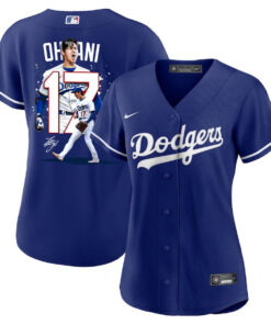Shohei Ohtani 17 Los Angeles Dodgers Signed Number 2023 Alternate Women Jersey - Royal
