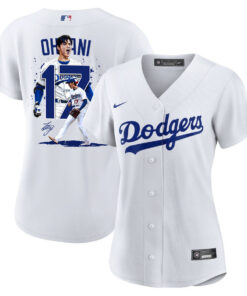 Shohei Ohtani 17 Los Angeles Dodgers Signed Number 2023 Home Women Jersey - White