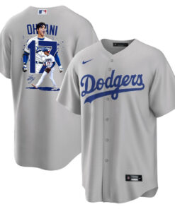 Shohei Ohtani 17 Los Angeles Dodgers Signed Number 2023 Road Men Jersey - Gray
