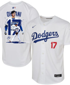 Shohei Ohtani 17 Los Angeles Dodgers Signed Number 2023 Youth Home Jersey - White