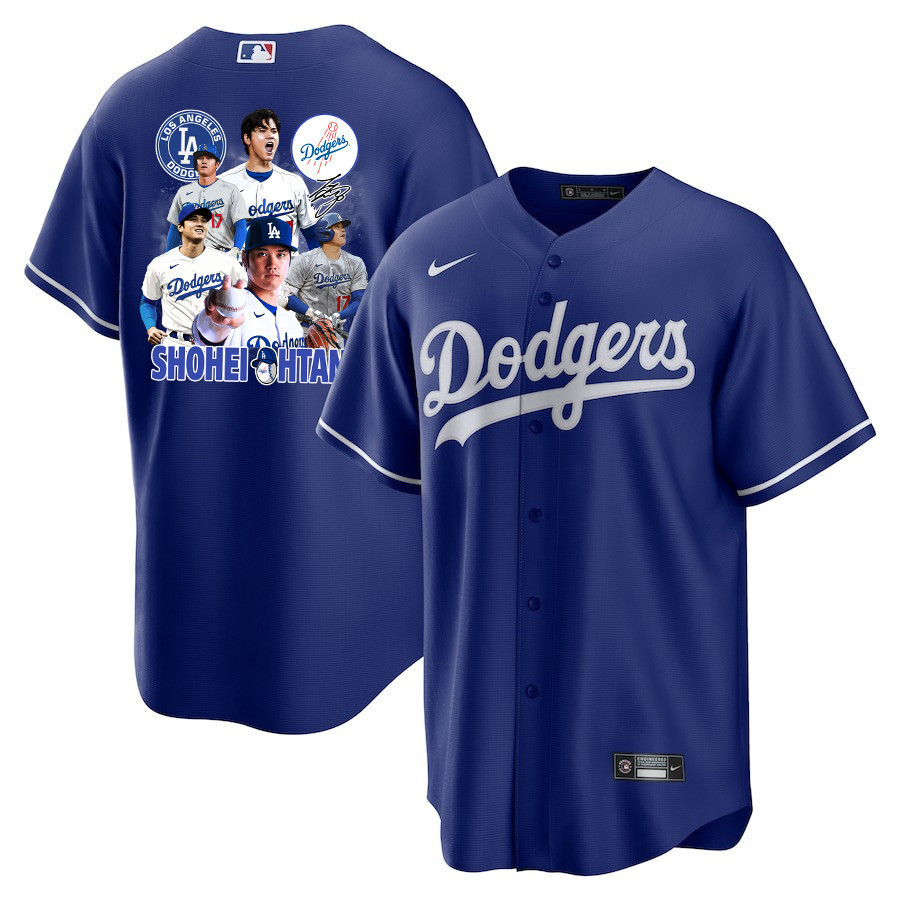 Shohei Ohtani 17 Los Angeles Dodgers Signed Sho King 2023 Alternate Men Jersey - Royal