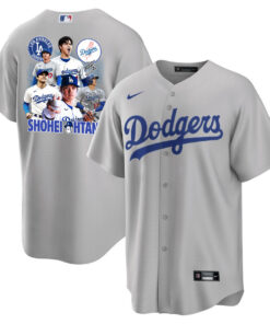 Shohei Ohtani 17 Los Angeles Dodgers Signed Sho King 2023 Road Men Jersey - Gray