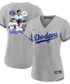 Shohei Ohtani 17 Los Angeles Dodgers Signed Sho King 2023 Road Women Jersey - Gray