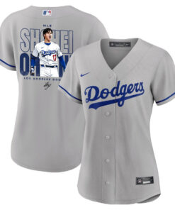 Shohei Ohtani 17 Los Angeles Dodgers Signed ShoTime 2023 Road Women Jersey - Gray