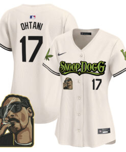 Shohei Ohtani 17 Los Angeles Dodgers Snoop Dogg Women Jersey - Cream