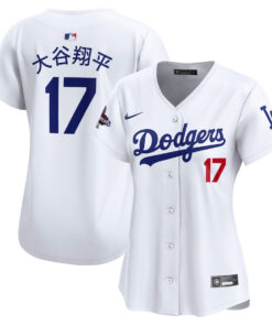 Shohei Ohtani 17 Los Angeles Dodgers Women's 2024 World Series Champions Japanese Characters Limited Player Jersey - White