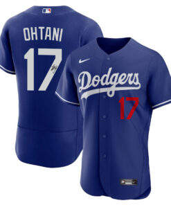 Shohei Ohtani 17 Signed Los Angeles Dodgers Alternate ELITE Jersey - Men Royal Jersey