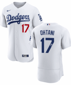 Shohei Ohtani 17 Signed Los Angeles Dodgers Home ELITE Jersey - Men White Jersey