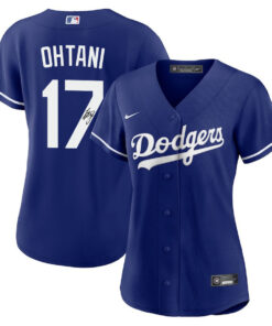 Shohei Ohtani 17 Signed Los Angeles Dodgers Home Jersey - Women Royal Jersey