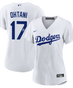 Shohei Ohtani 17 Signed Los Angeles Dodgers Home Jersey - Women White Jersey
