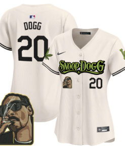 Snoop Dogg 20 Los Angeles Dodgers Snoop Dogg Women Jersey - Cream