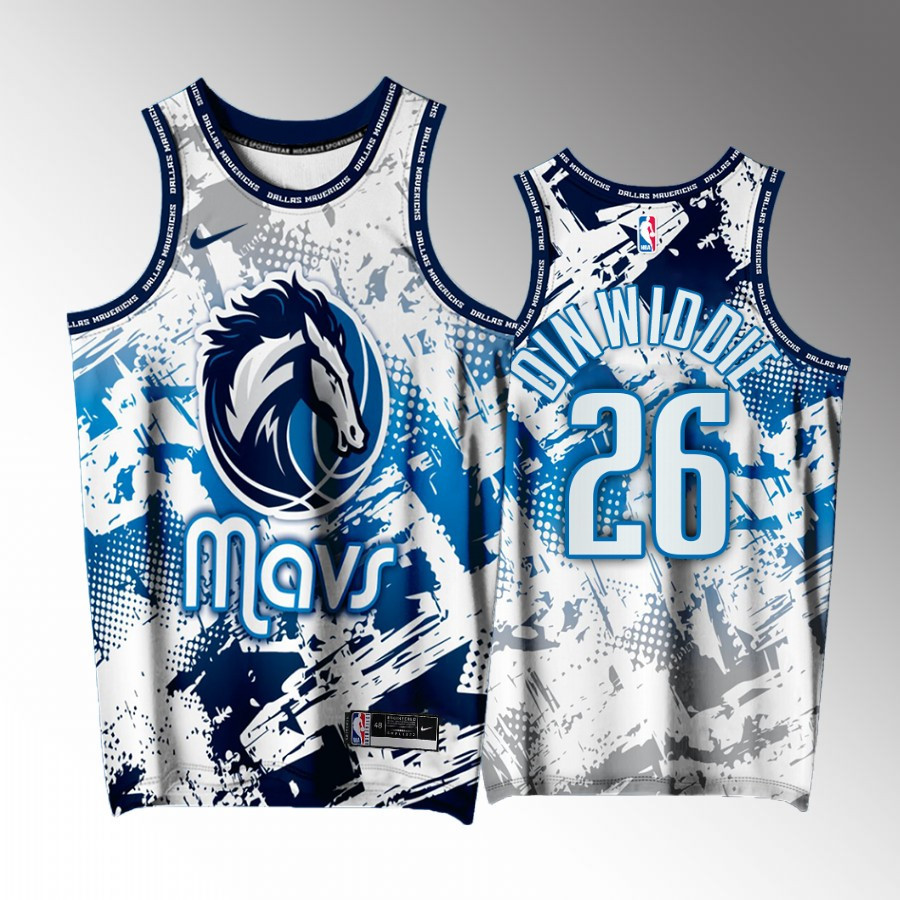 Spencer Dinwiddie 26 Dallas Mavericks White Printing Men Jersey Splash City Exclusive Edition - JS895