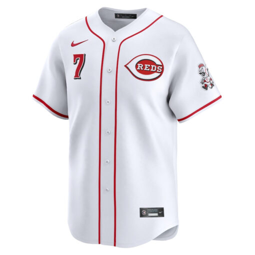 Spencer Steer 7 Cincinnati Reds Home Limited Men Jersey - White - Image 2