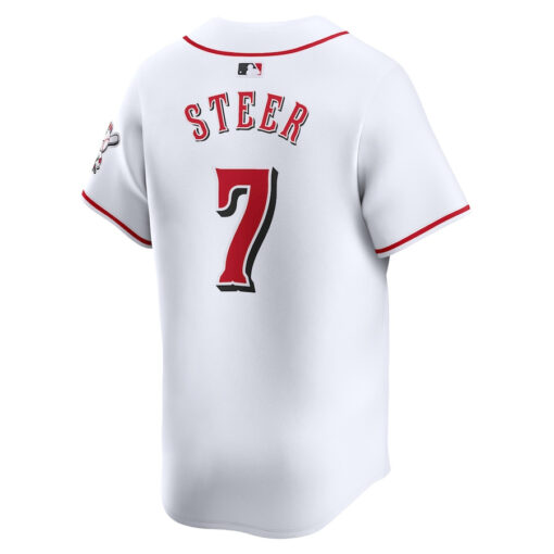 Spencer Steer 7 Cincinnati Reds Home Limited Men Jersey - White - Image 3