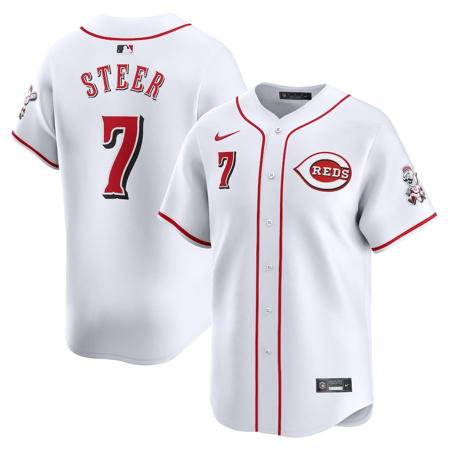 Spencer Steer 7 Cincinnati Reds Home Limited Men Jersey - White