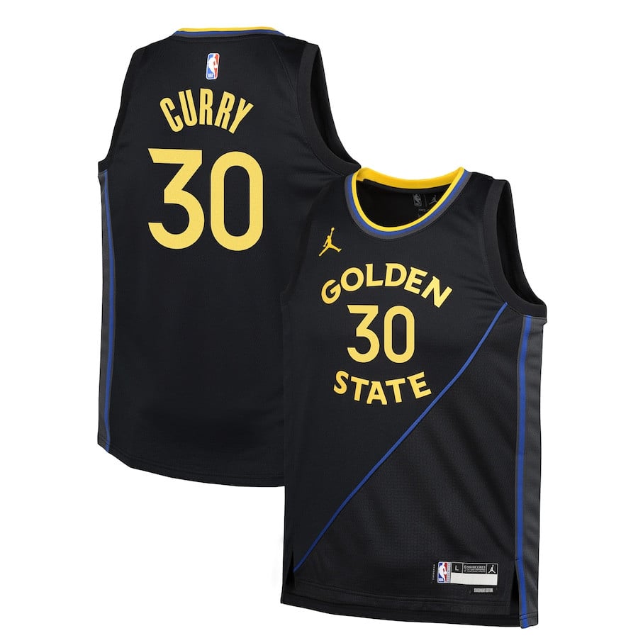 Stephen Curry 30 Golden State Warriors 2024/25 YOUTH Swingman Jersey - Statement Edition - Black - JS571