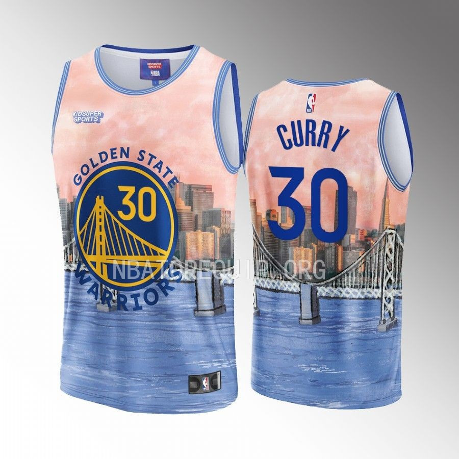 Stephen Curry 30 Golden State Warriors NBA & KidSuper Studios Unisex Hometown Jersey - JS753