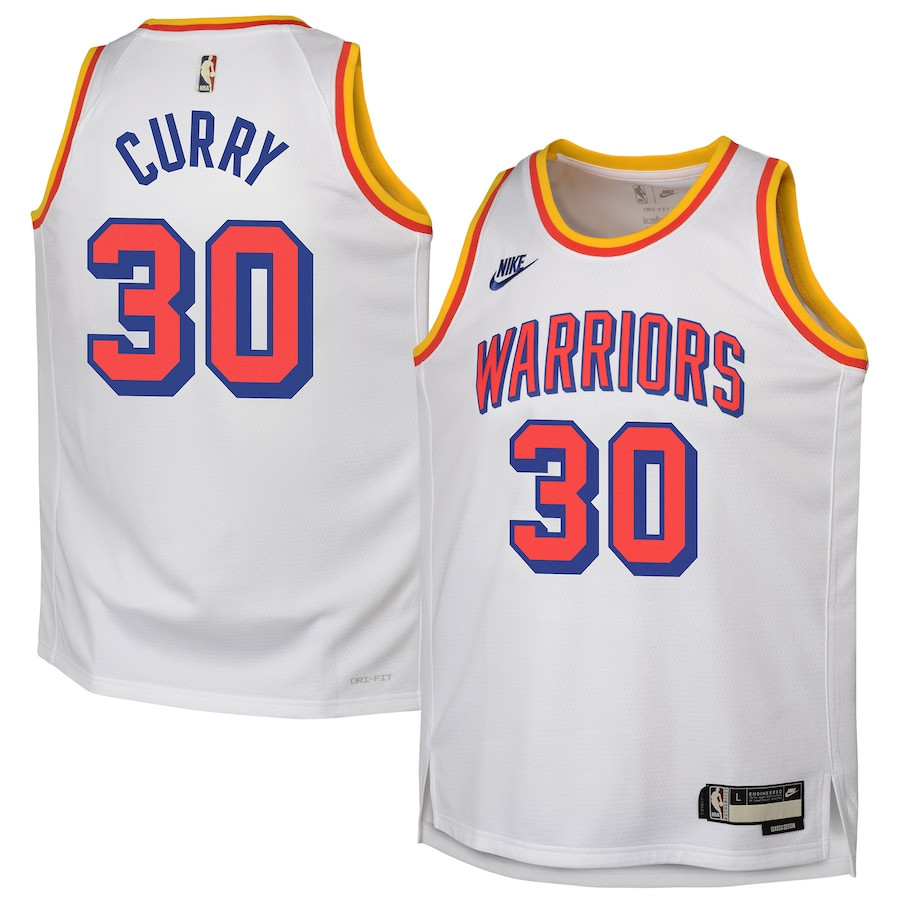 Stephen Curry 30 Golden State Warriors Youth 2024/25 Swingman Jersey - White - Classic Edition - JS664