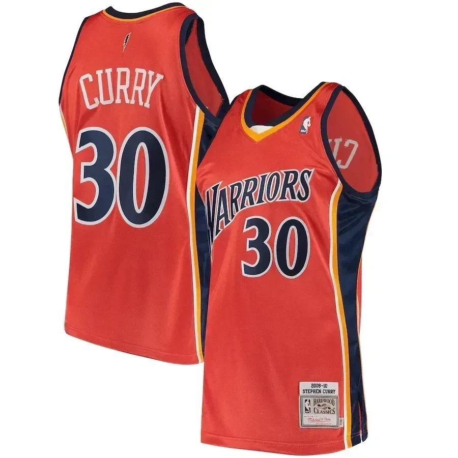Stephen Curry Golden State Warriors Mitchell & Ness Road 2009/10 Hardwood Classics Jersey - Orange - JS515