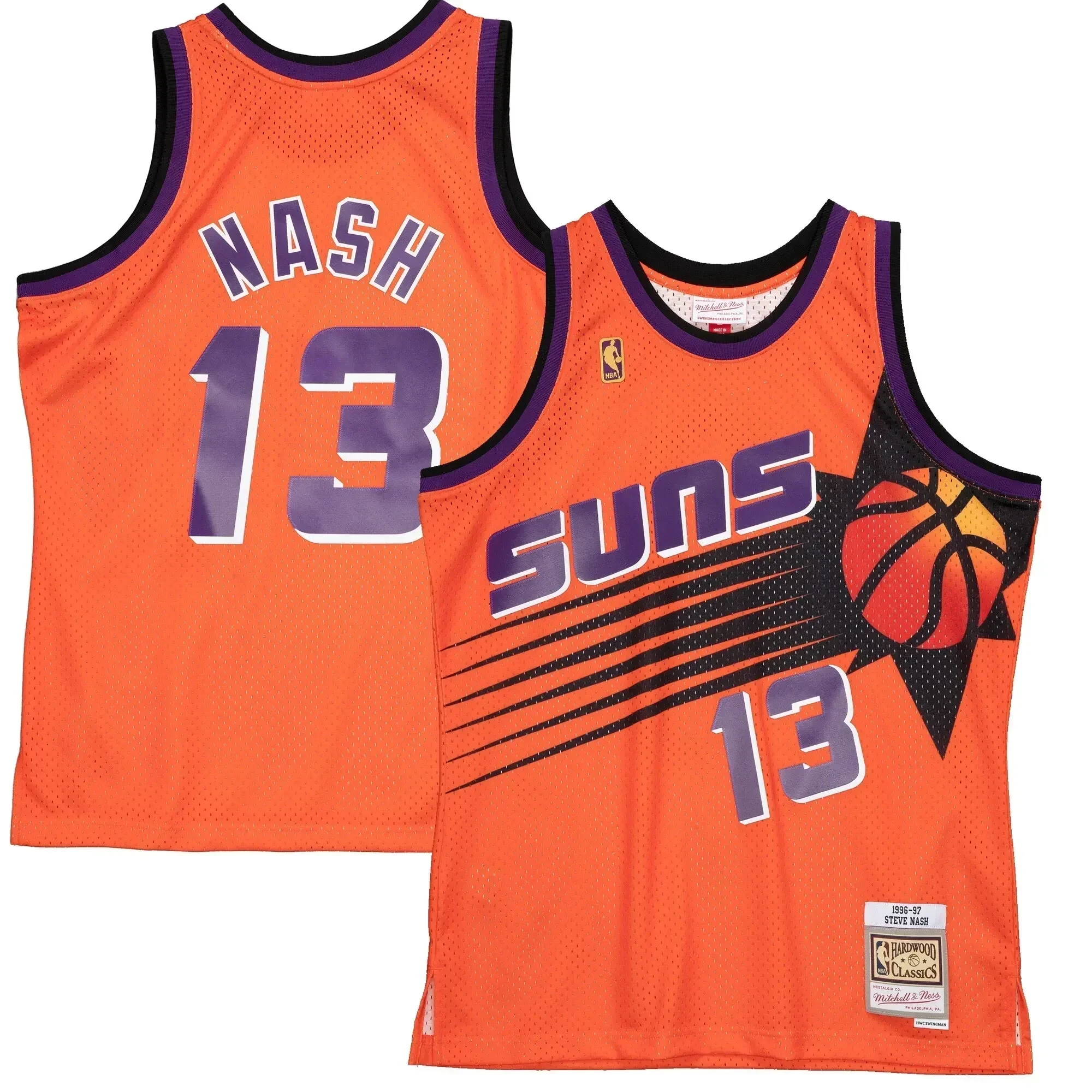 Steve Nash Phoenix Suns Mitchell & Ness 1996-97 Hardwood Classics Reload 2.0 Swingman Jersey - Orange - JS530