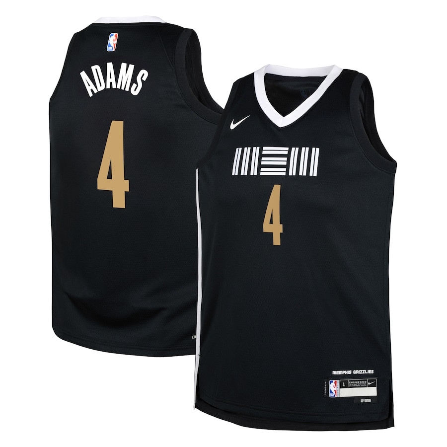 Steven Adams 4 Memphis Grizzlies 2023/24 City Edition Swingman YOUTH Jersey - Black - JS735