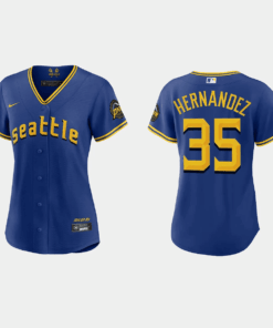 Teoscar Hernandez 35 Seattle Mariners 2023 City Connect Game Jersey - Women's Royal