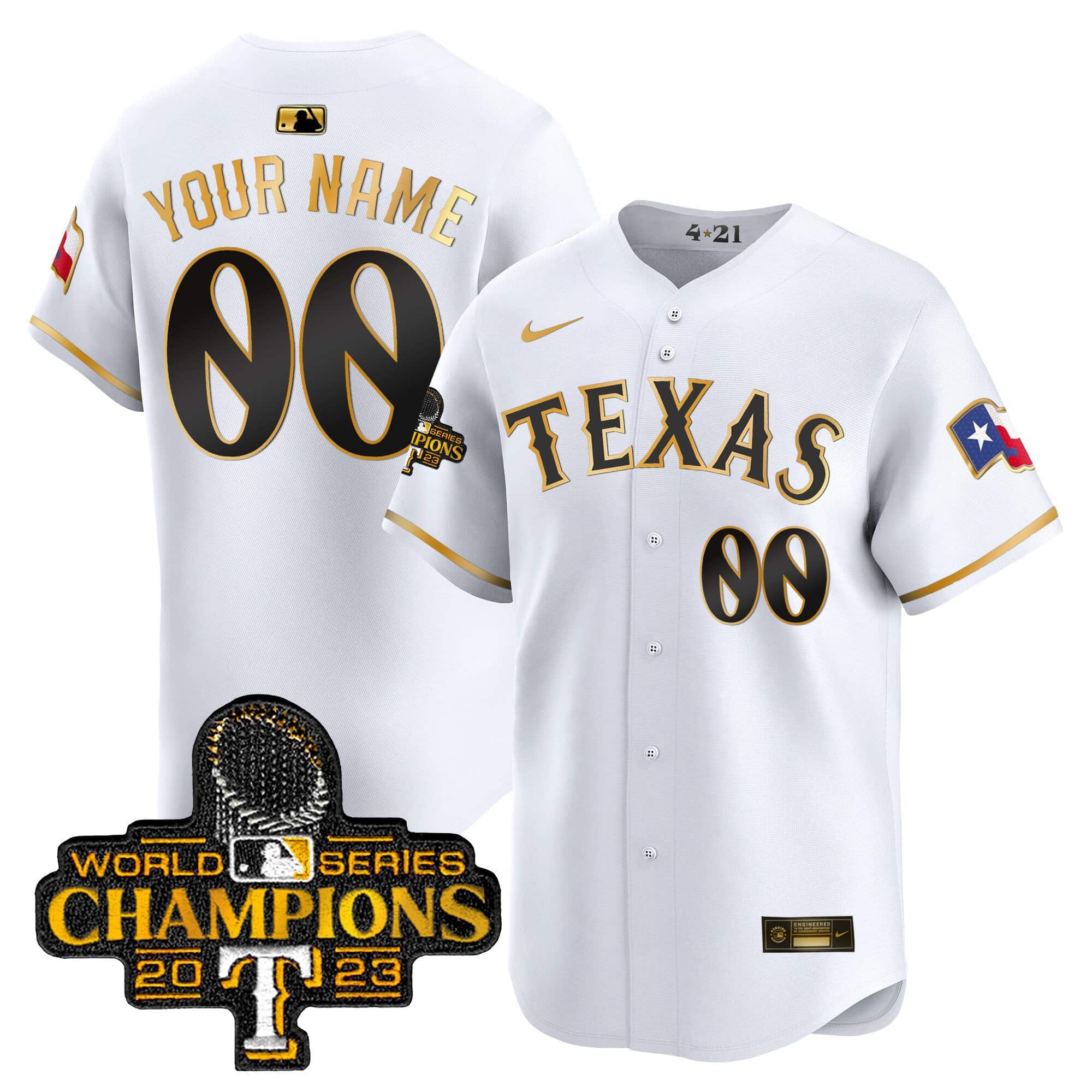 Texas Rangers 2023 World Series Champions City Connect Vapor Premier Limited Custom Jersey