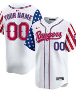 Texas Rangers 2024 Independence Day Vapor Premier Limited Custom Jersey