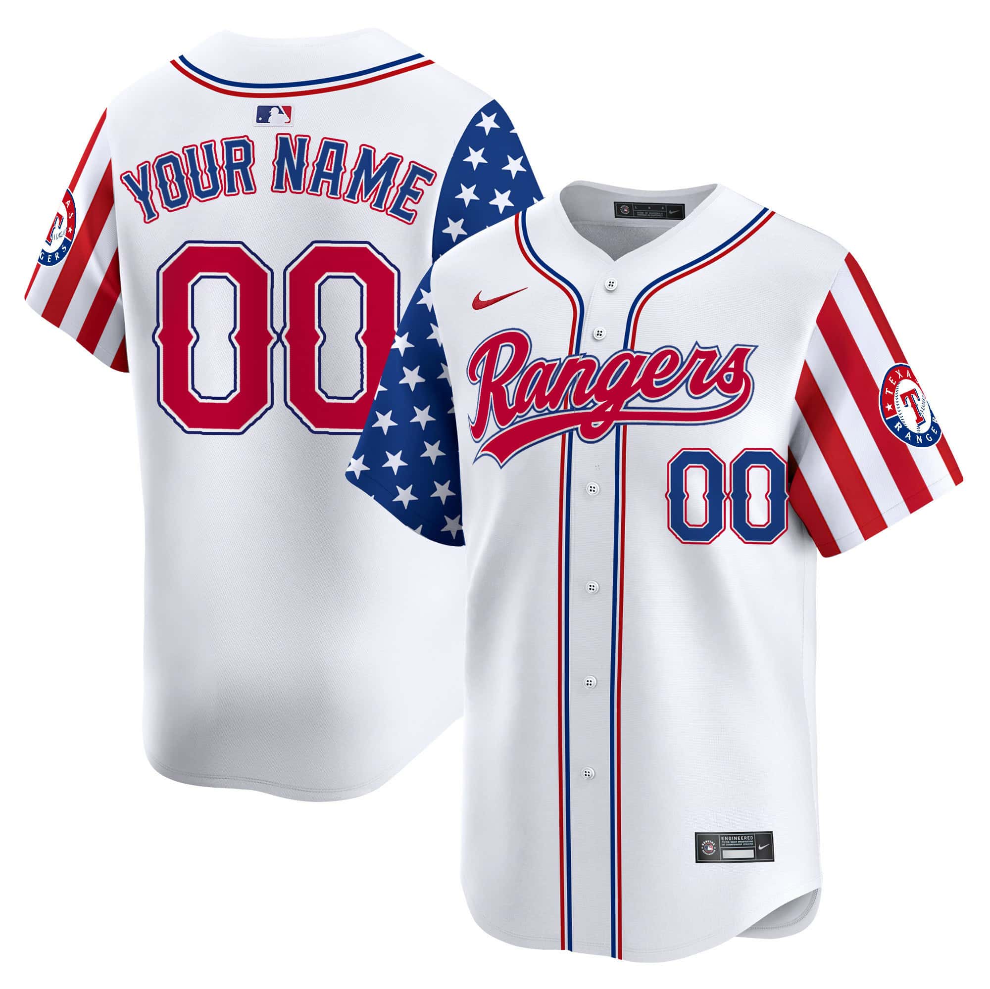 Texas Rangers 2024 Independence Day Vapor Premier Limited Custom Jersey