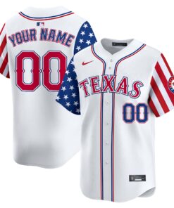 Texas Rangers 2024 Independence Day Vapor Premier Limited Custom Jersey V2