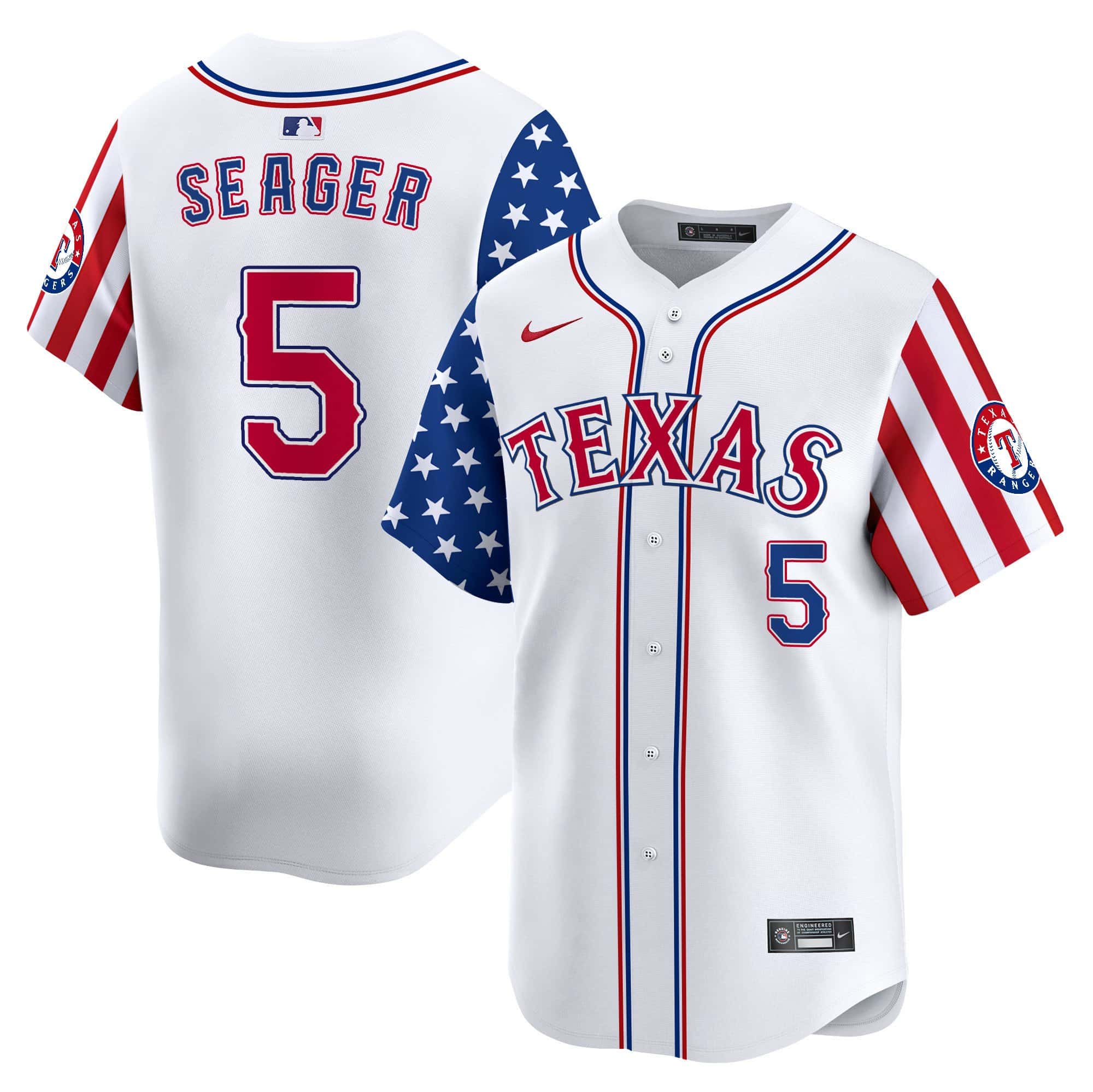Texas Rangers 2024 Independence Day Vapor Premier Limited Jersey V2