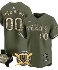 Texas Rangers Armed Forces Day Vapor Premier Limited Custom Jersey