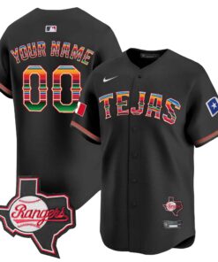 Texas Rangers Mexico Texas Patch Vapor Premier Limited Custom Jersey