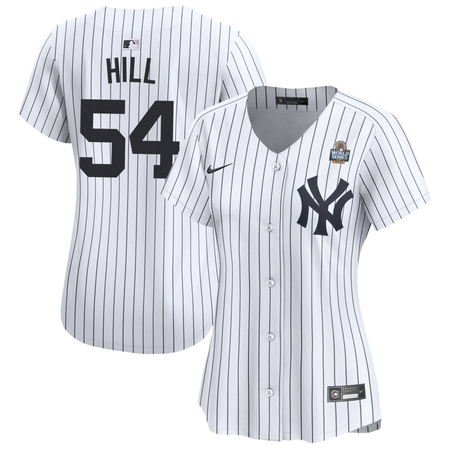 Tim Hill 54 New York Yankees Women's 2024 World Series Home Limited Jersey - White