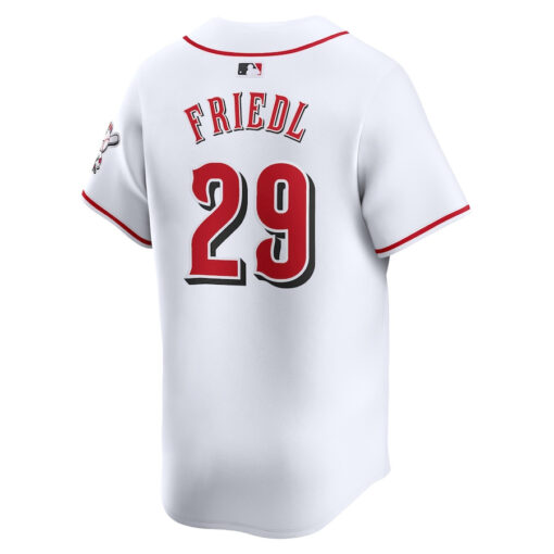 TJ Friedl 29 Cincinnati Reds Home Limited Player Men Jersey - White - Image 3