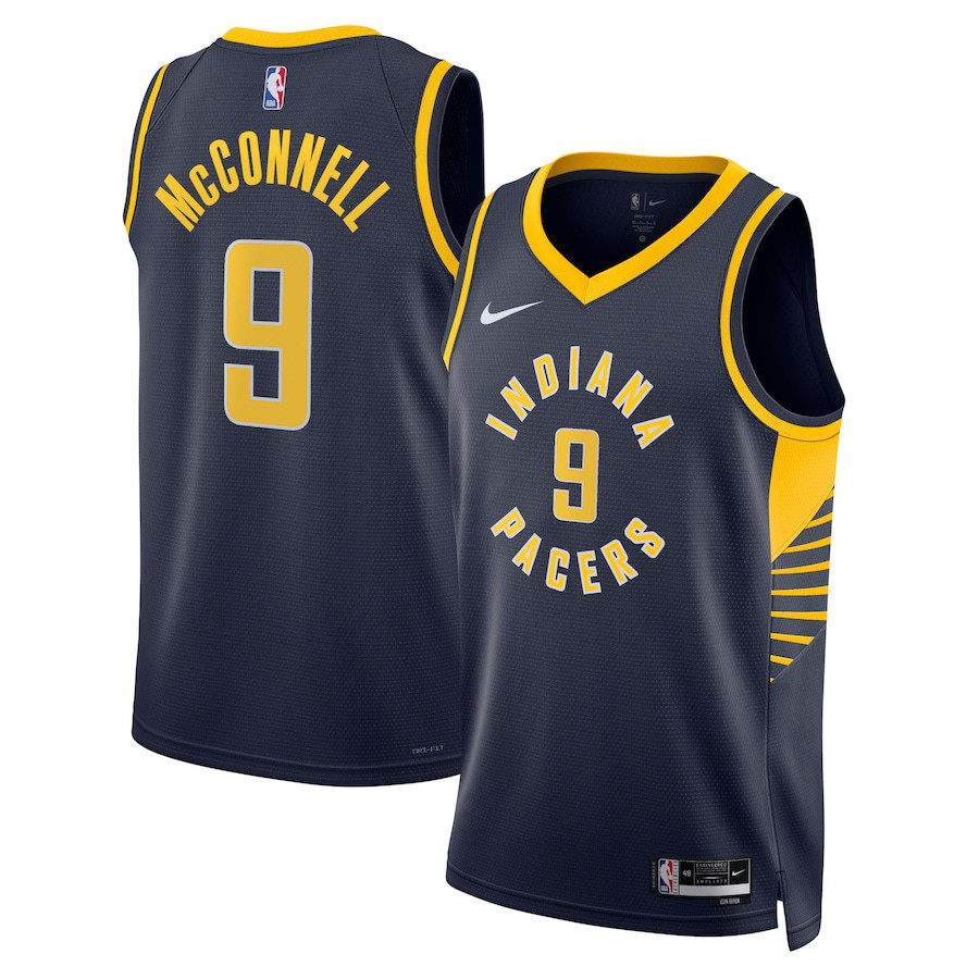 T.J. McConnell 9 Indiana Pacers Unisex Swingman Jersey - Icon Edition - Navy - JS211