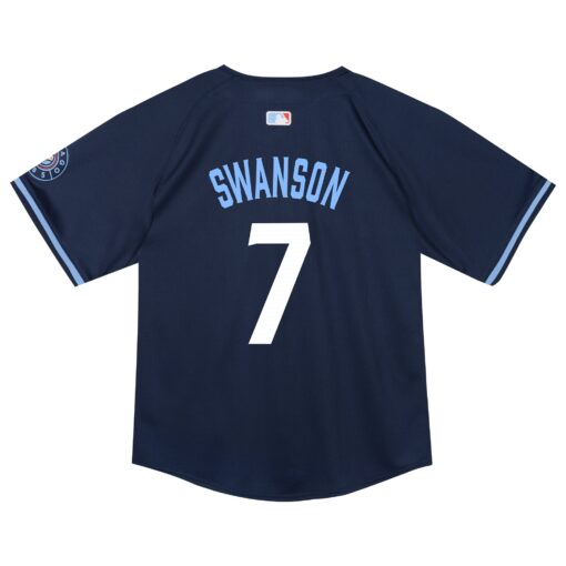 Toddler Chicago Cubs Dansby Swanson Navy City Connect Limited Player Jersey - Image 3