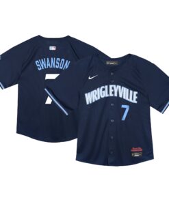 Toddler Chicago Cubs Dansby Swanson Navy City Connect Limited Player Jersey