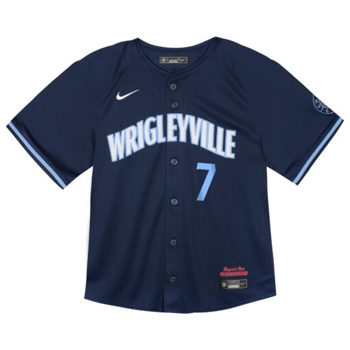 Toddler Chicago Cubs Dansby Swanson Navy City Connect Limited Player Jersey - Image 2