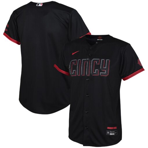 Toddler Cincinnati Reds Black City Connect Jersey