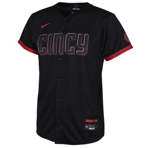 Toddler Cincinnati Reds Black City Connect Jersey - Image 2