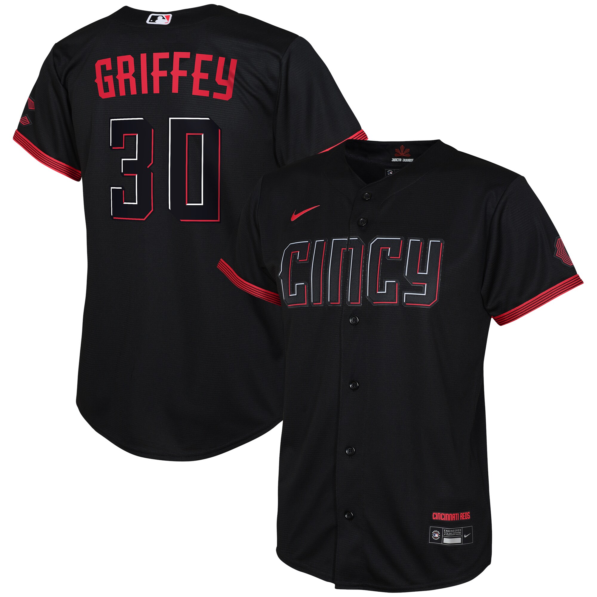 Toddler Cincinnati Reds Ken Griffey Jr. Black City Connect Player Jersey