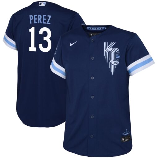 Toddler Kansas City Royals Salvador Perez Navy City Connect Player Jersey