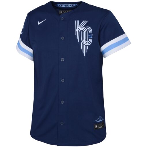 Toddler Kansas City Royals Salvador Perez Navy City Connect Player Jersey - Image 2