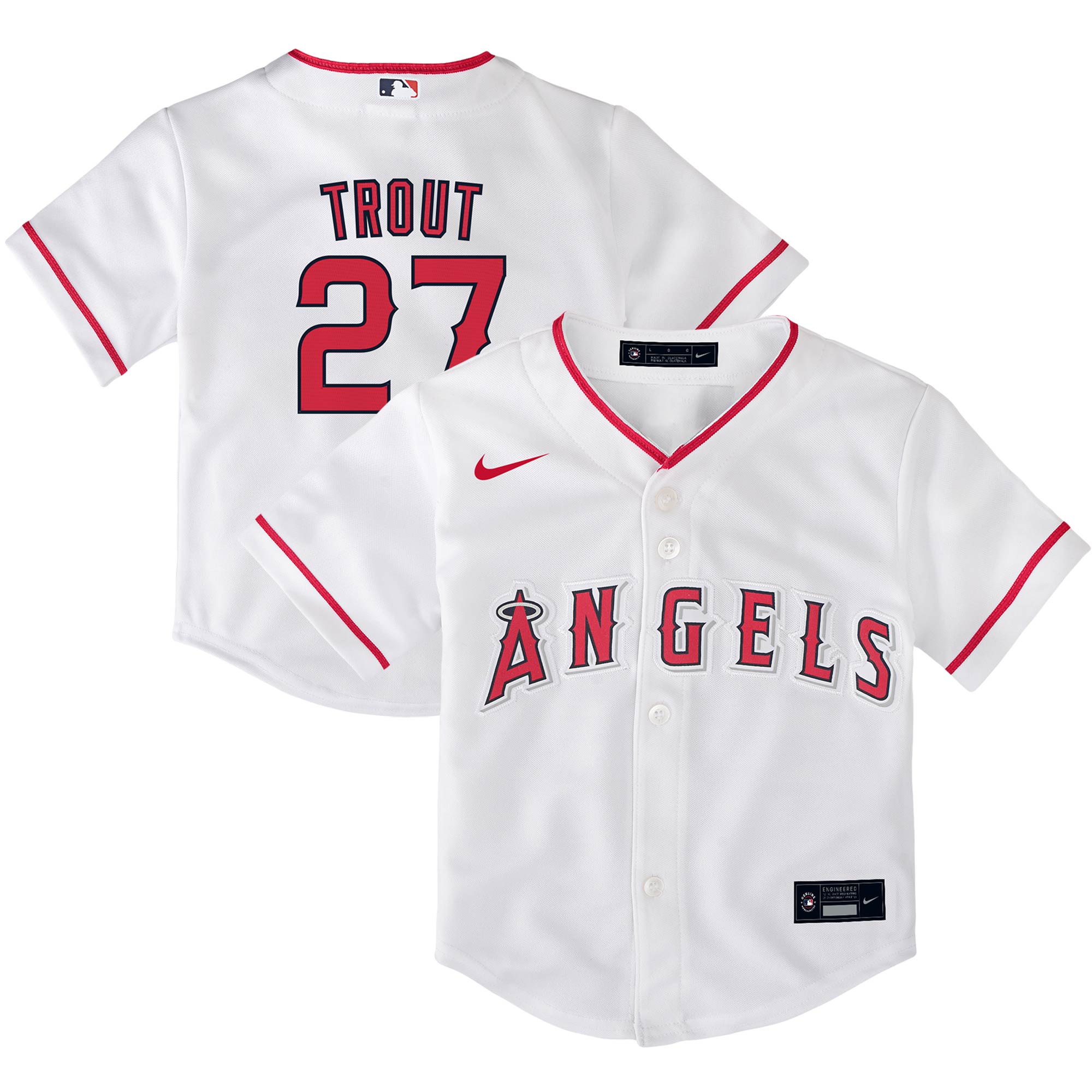 Toddler Los Angeles Angels Mike Trout White Home Player Jersey