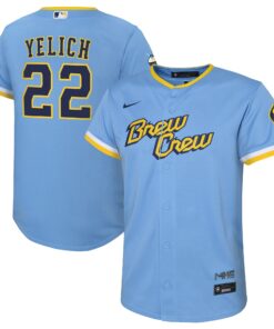 Toddler Milwaukee Brewers Christian Yelich Powder Blue City Connect Player Jersey