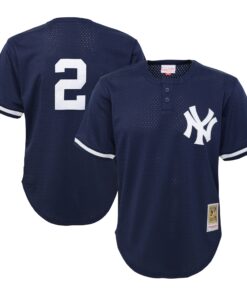 Toddler New York Yankees Derek Jeter Mitchell & Ness Navy Cooperstown Collection Mesh Batting Practice Jersey