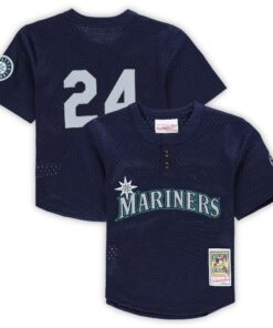 Toddler Seattle Mariners Ken Griffey Jr. Mitchell & Ness Navy Cooperstown Collection Mesh Batting Practice Jersey
