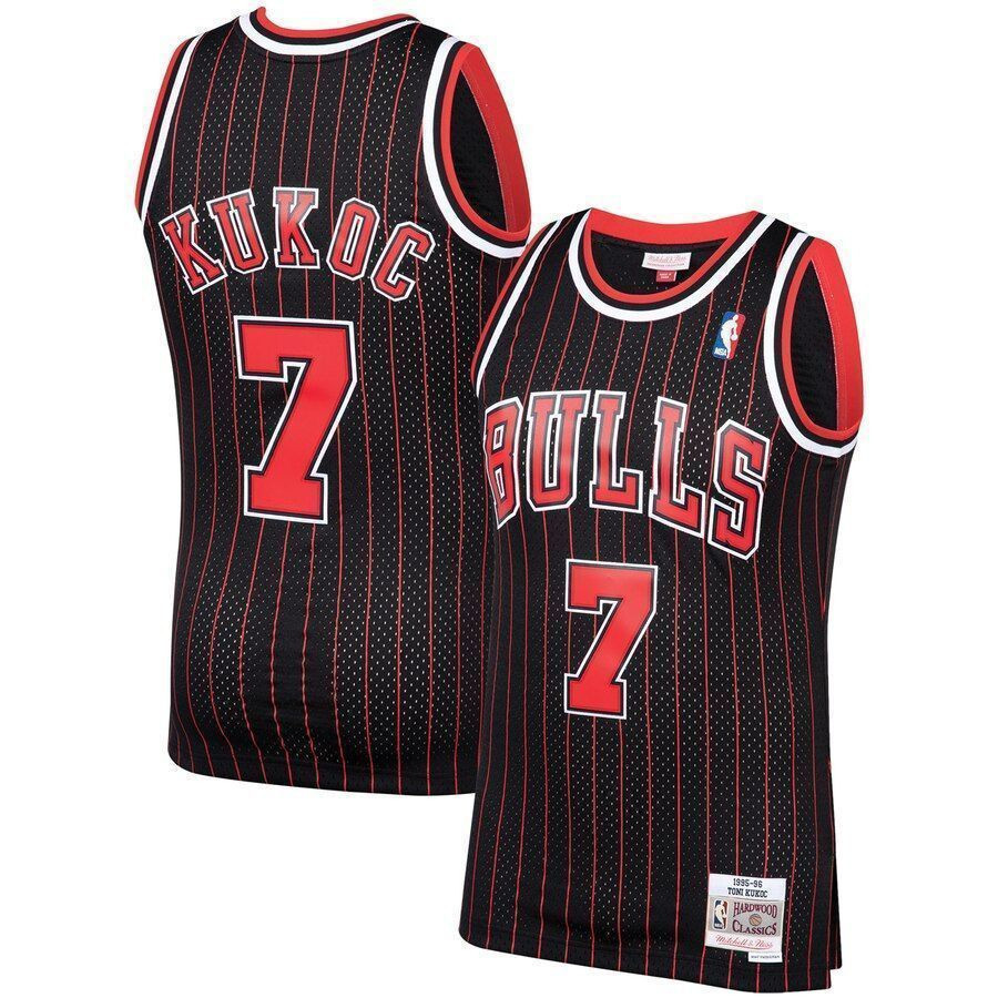 Toni Kukoc Chicago Bulls Mitchell & Ness 1995-96 Hardwood Classics Swingman Player Jersey - Black - JS405