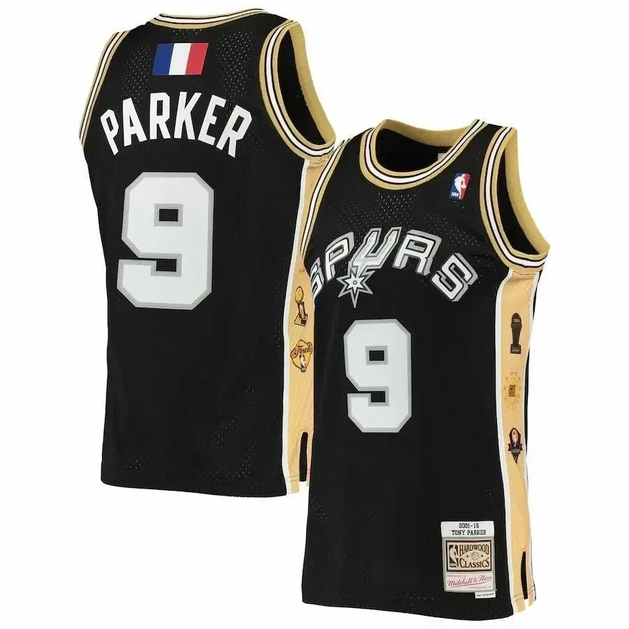 Tony Parker San Antonio Spurs Mitchell & Ness Hardwood Classics 2001-02 Swingman Jersey - Black - JS574
